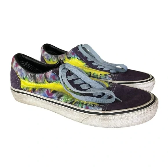 Vans Old Skool ComfyCush Sneakers Women's Size 7.5 Men's Size 6 Purple Tie Dye - Picture 3 of 9